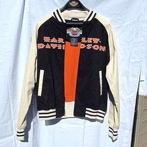 Harley Davidson denim black and cream wm L jacket